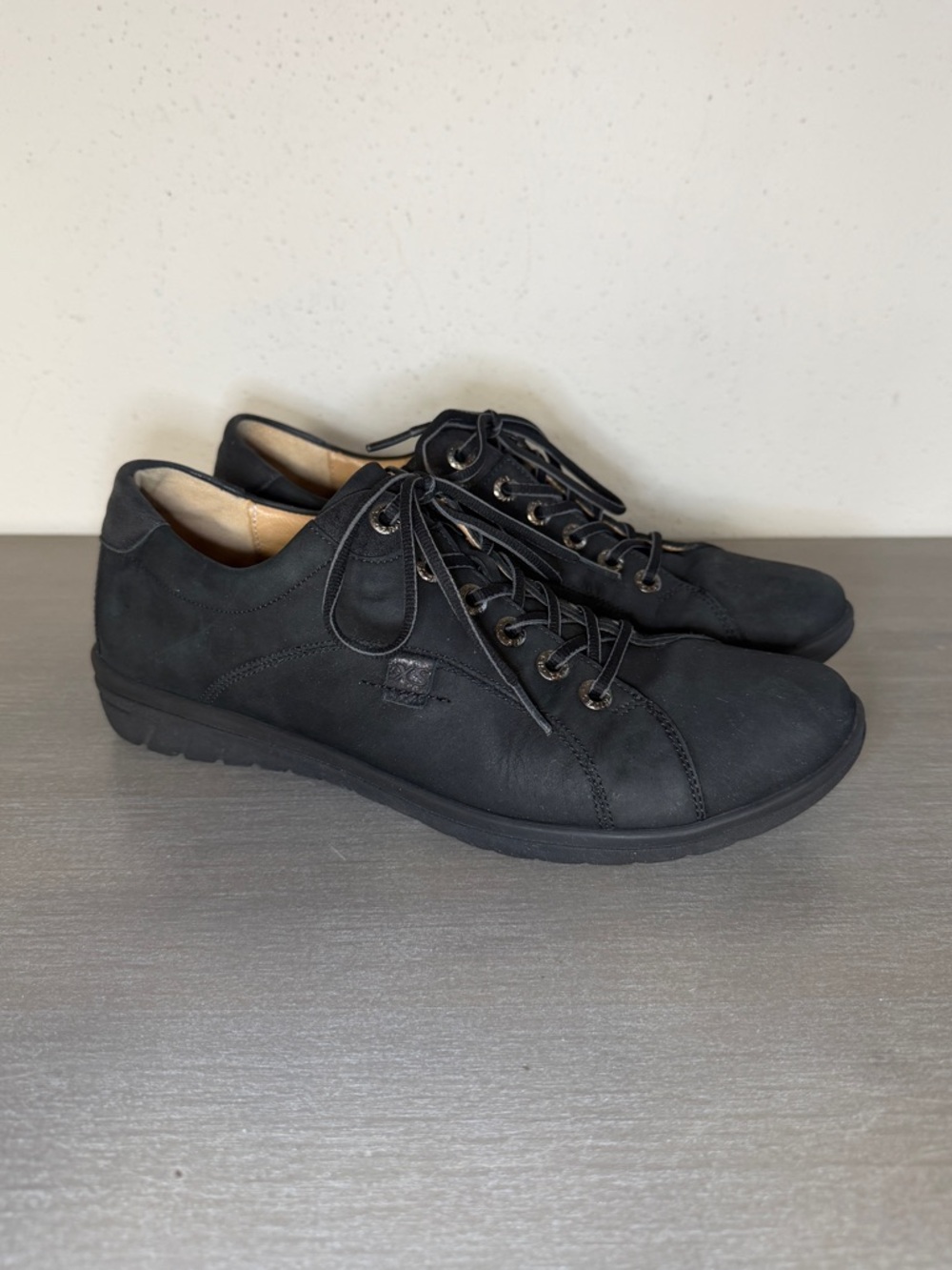 Hartjes XS Casual 2 Black Nubuck Leather Walking Sneakers Shoes Women's Size 6.5